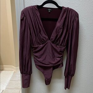 AFRM Deep Plum Long Sleeve Bodysuit